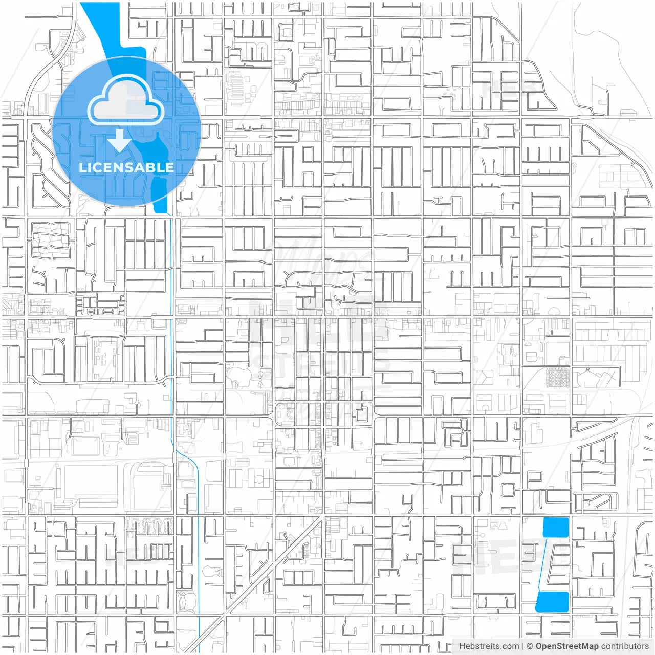 Rialto, California, United States, city map with high resolution roads.