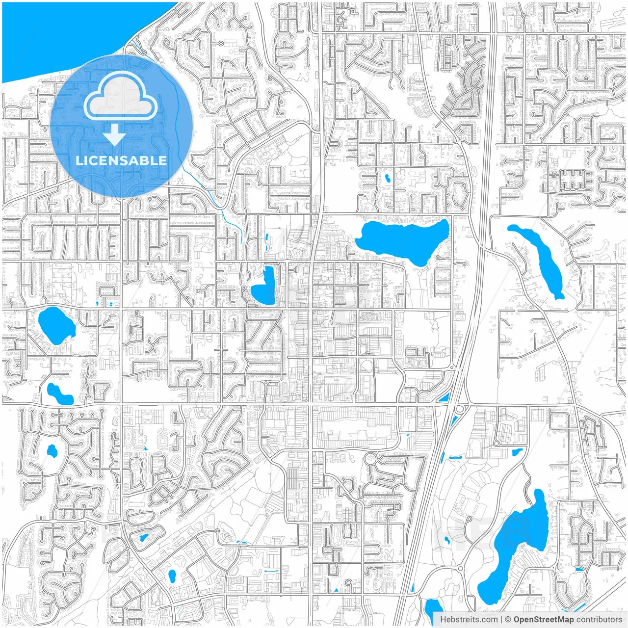 Federal Way, Washington, United States, city map with high resolution roads.
