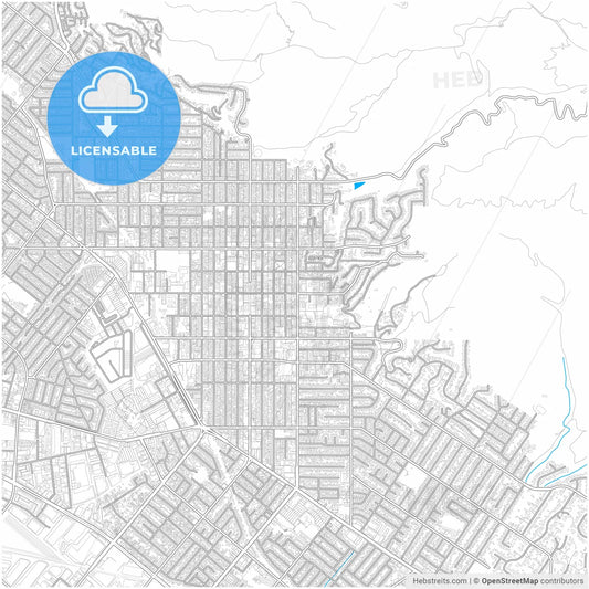 Whittier, California, United States, city map with high resolution roads.