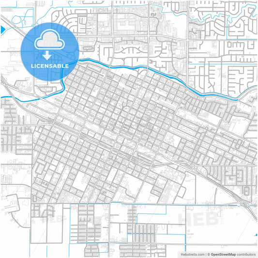 Merced, California, United States, city map with high resolution roads.