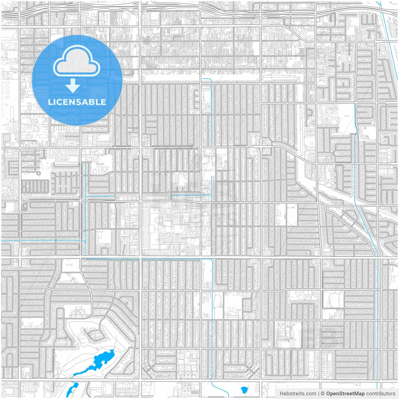 Lakewood, California, United States, city map with high resolution roads.