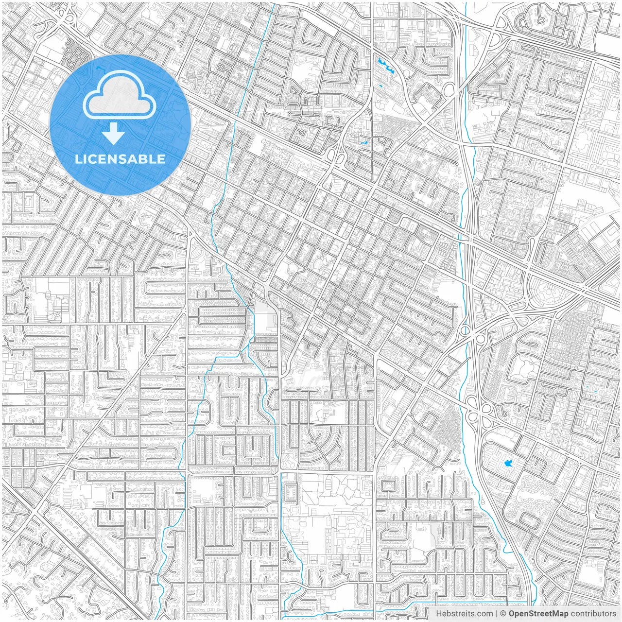 Mountain View, California, United States, city map with high resolution roads.