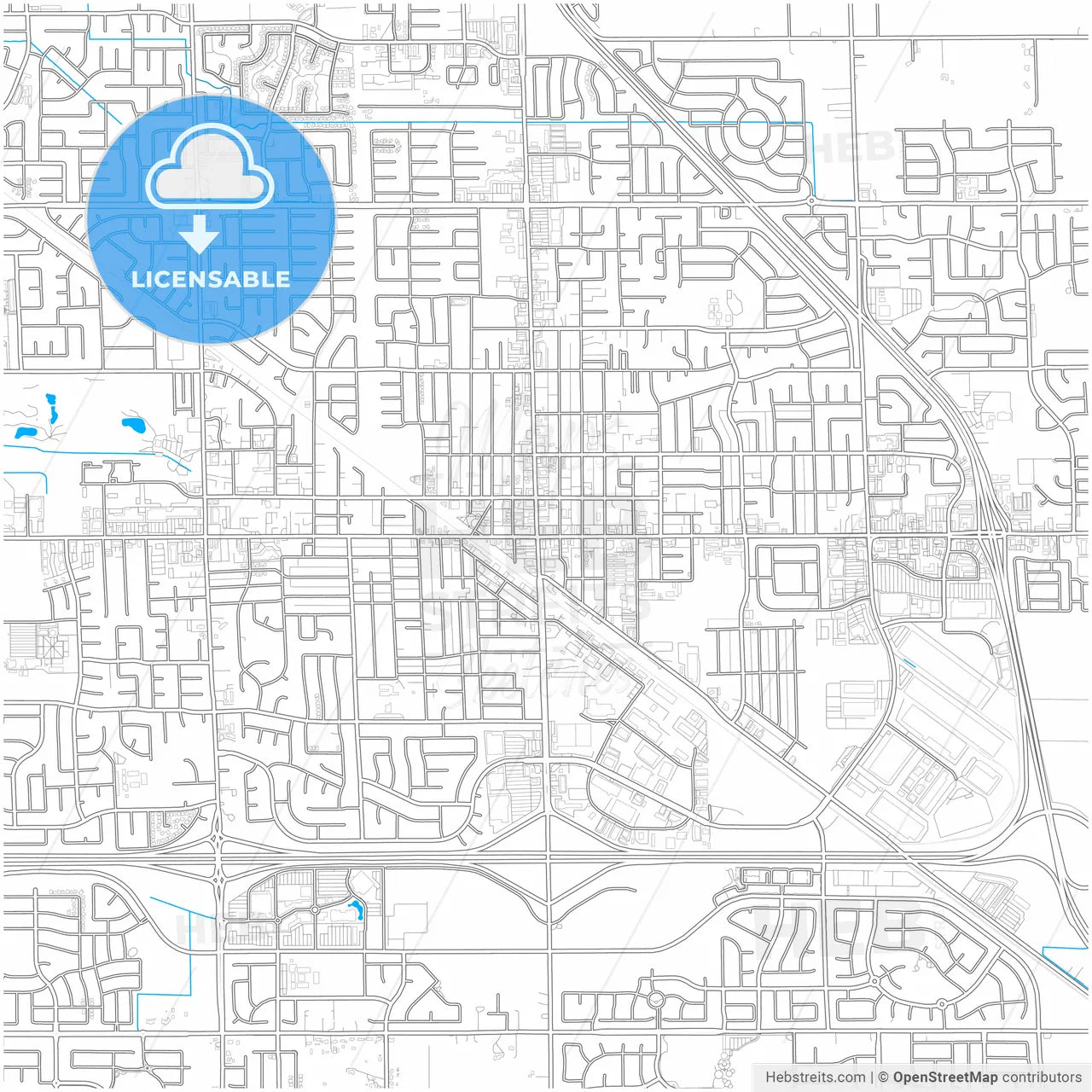 Manteca, California, United States, city map with high resolution roads.