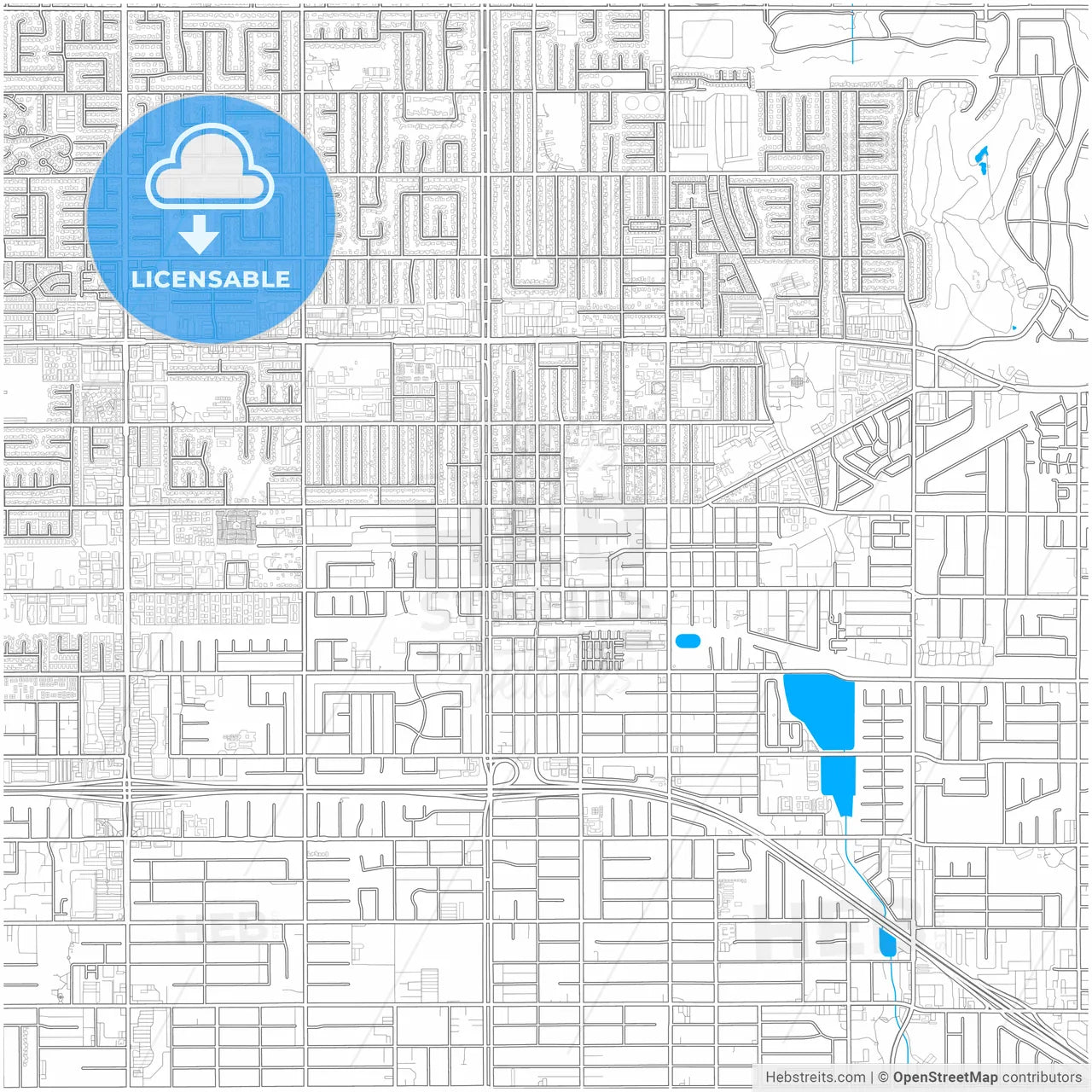 Upland, California, United States, city map with high resolution roads.