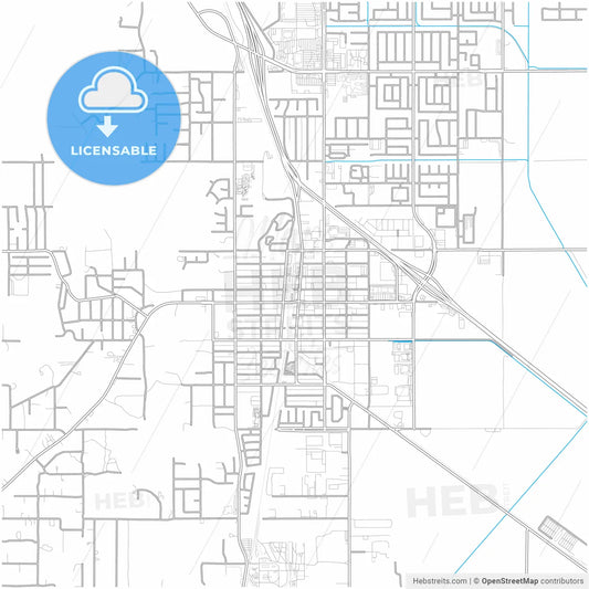 Perris, California, United States, city map with high resolution roads.