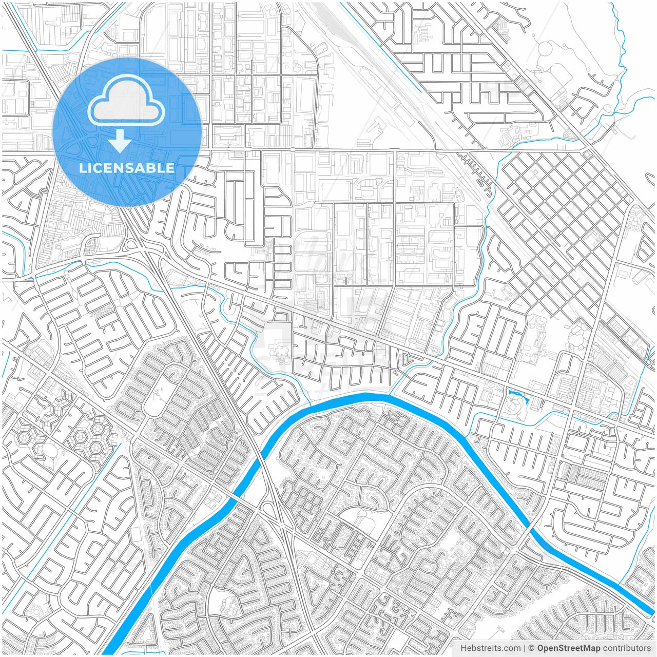 Union City, California, United States, city map with high resolution roads.