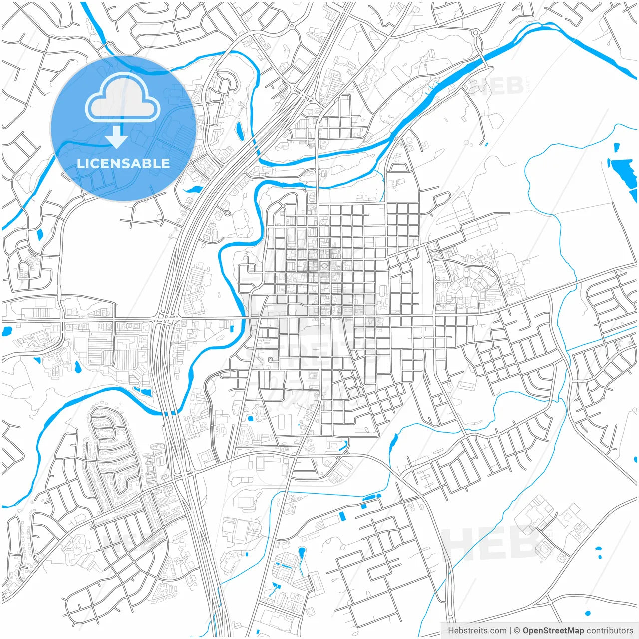 Georgetown, Texas, United States, city map with high resolution roads.