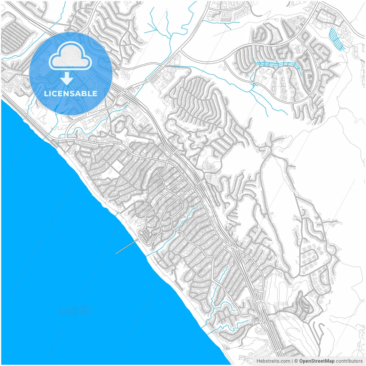 San Clemente, California, United States, city map with high resolution roads.