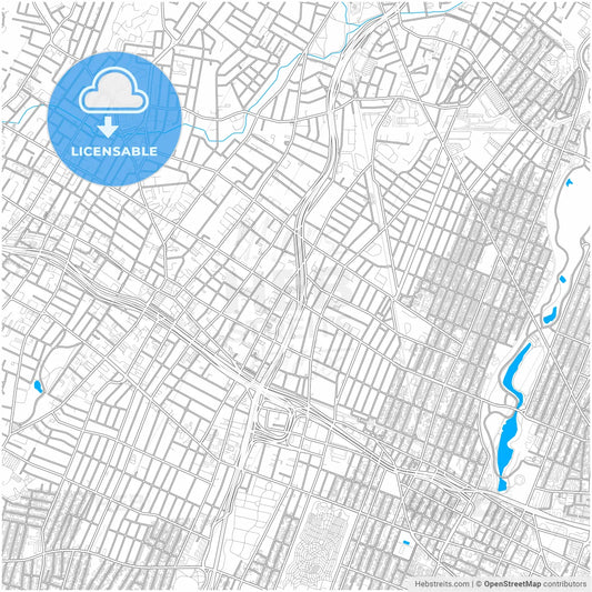 East Orange, New Jersey, United States, city map with high resolution roads.