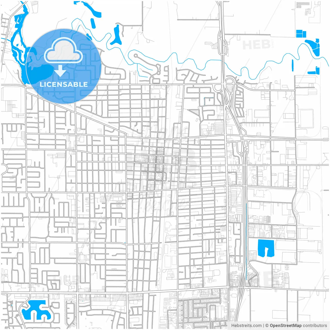 Lodi, California, United States, city map with high resolution roads.