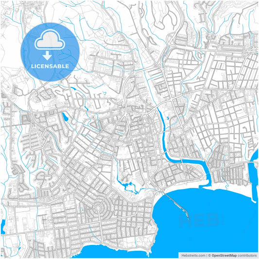 Santa Cruz, California, United States, city map with high resolution roads.