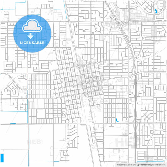Tulare, California, United States, city map with high resolution roads.