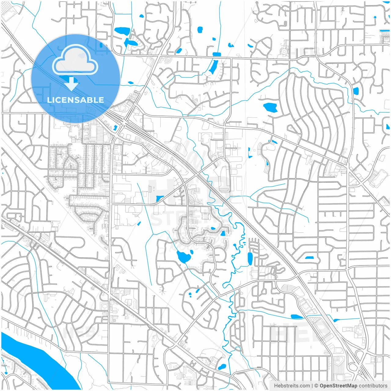 Coon Rapids, Minnesota, United States, city map with high resolution roads.