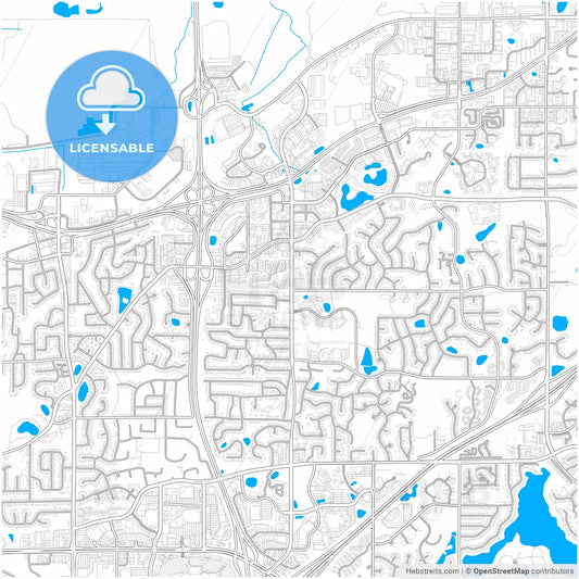 Burnsville, Minnesota, United States, city map with high resolution roads.