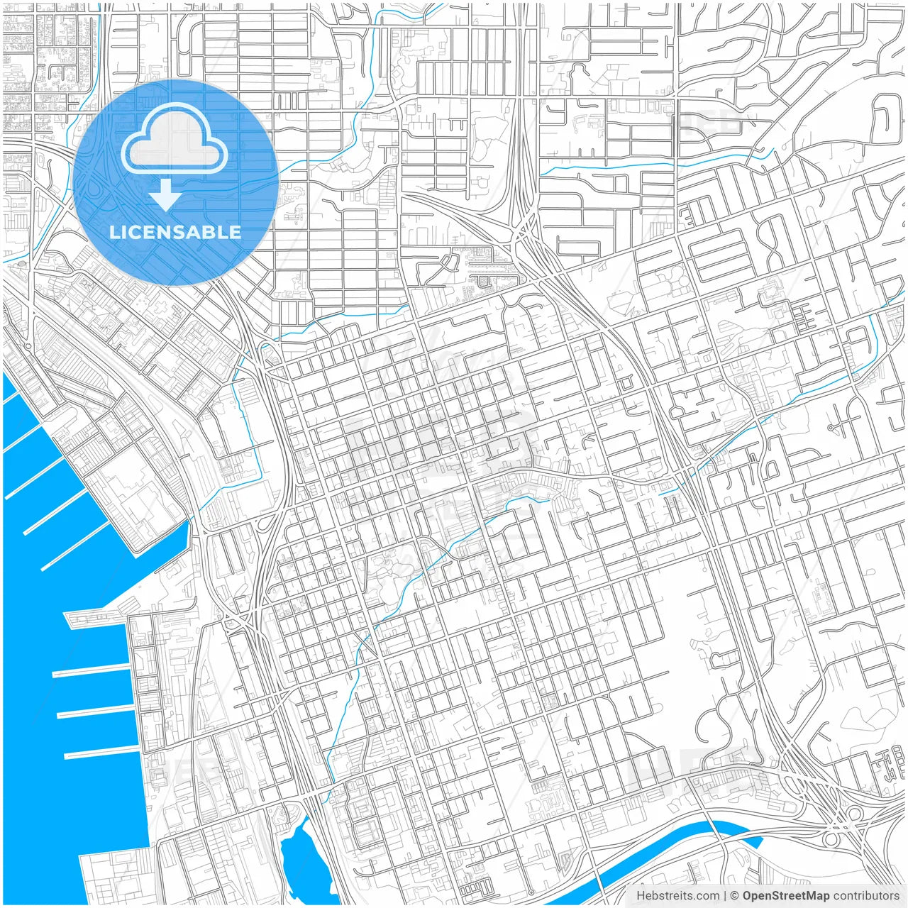 National City, California, United States, city map with high resolution roads.