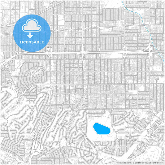 Monterey Park, California, United States, city map with high resolution roads.