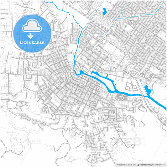Petaluma, California, United States, city map with high resolution roads.
