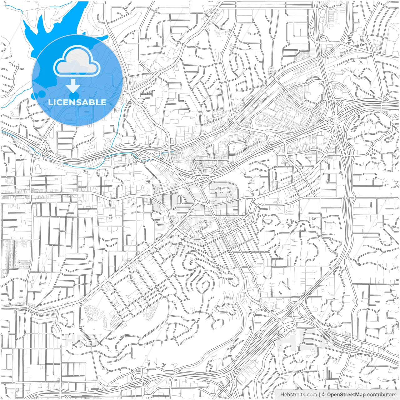 La Mesa, California, United States, city map with high resolution roads.