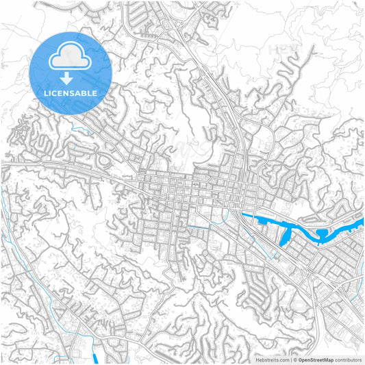San Rafael, California, United States, city map with high resolution roads.