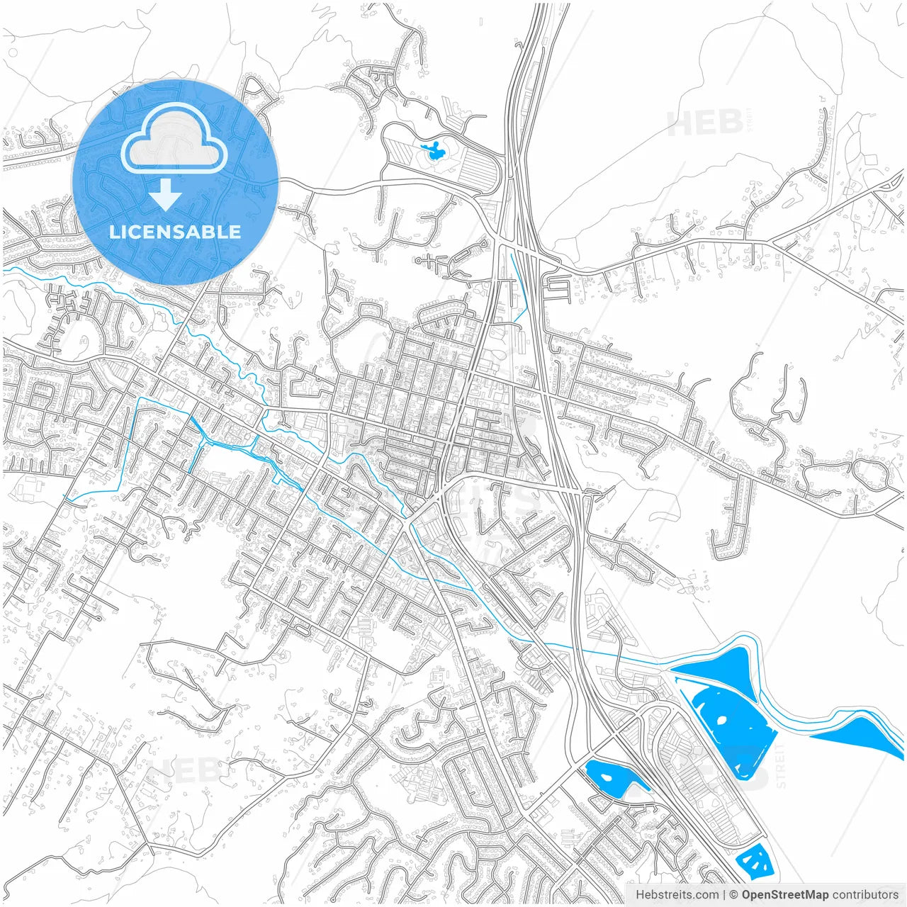 Novato, California, United States, city map with high resolution roads.