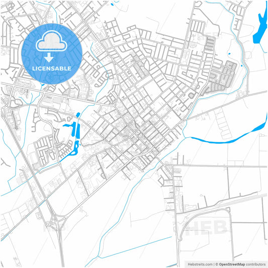 Watsonville, California, United States, city map with high resolution roads.