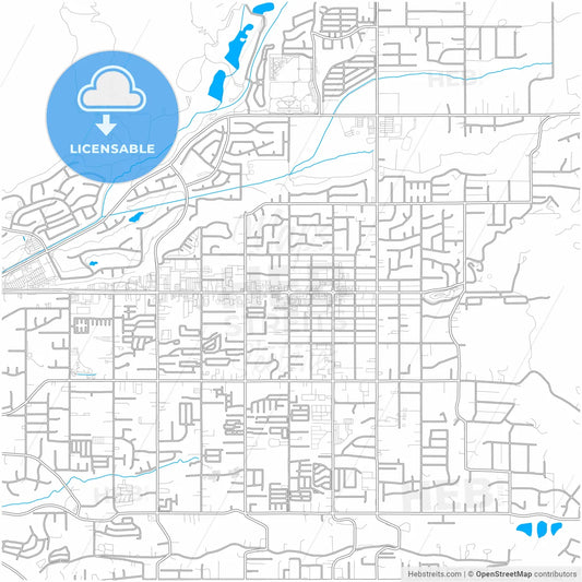 Yucaipa, California, United States, city map with high resolution roads.