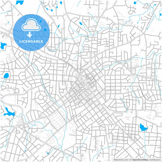 Burlington, North Carolina, United States, city map with high resolution roads.