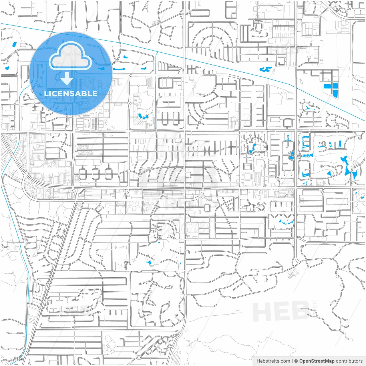 Palm Desert, California, United States, city map with high resolution roads.