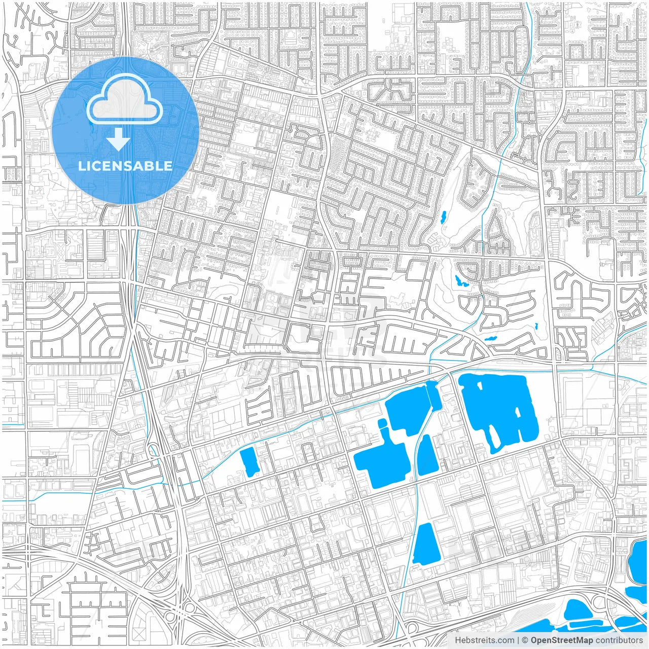 Placentia, California, United States, city map with high resolution roads.