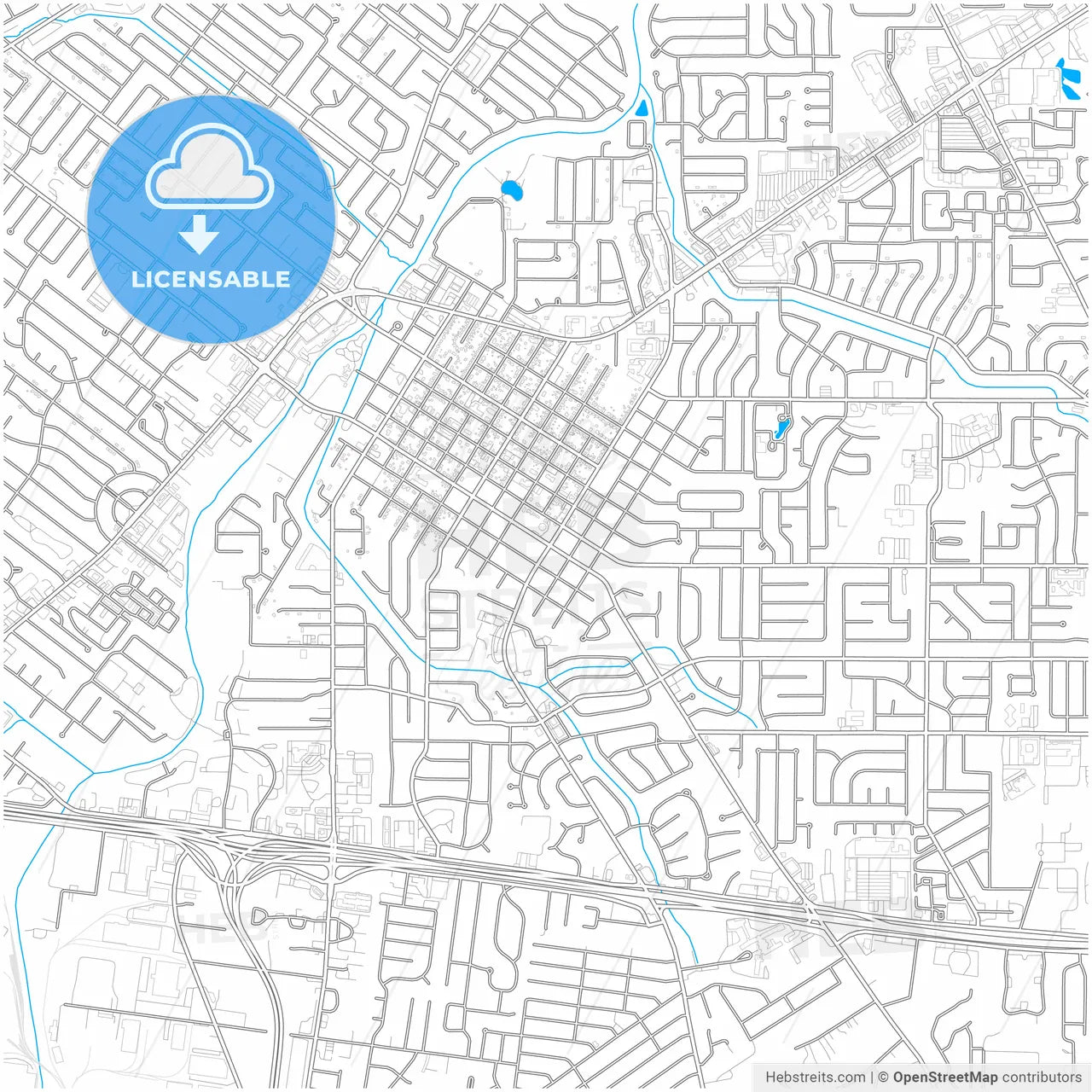 Florissant, Missouri, United States, city map with high resolution roads.