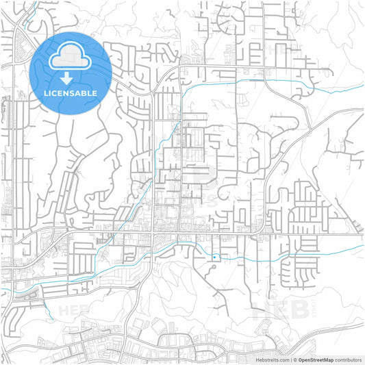 Poway, California, United States, city map with high resolution roads.