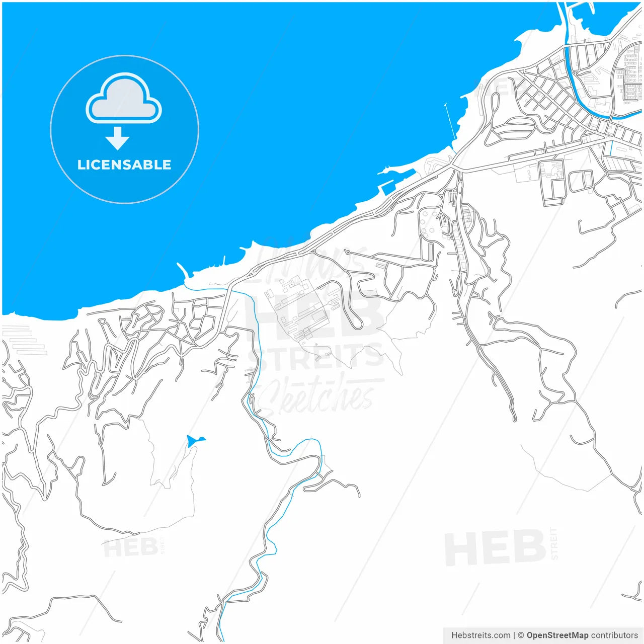 Catia La Mar, Venezuela, city map with high resolution roads.