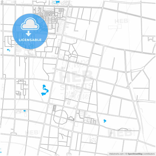 Zibo, Shandong, China, city map with high resolution roads.