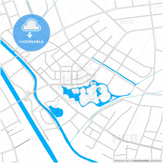 Huai an, Jiangsu, China, city map with high resolution roads.