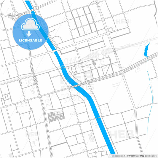 Hohhot, Inner Mongolia, China, city map with high resolution roads.