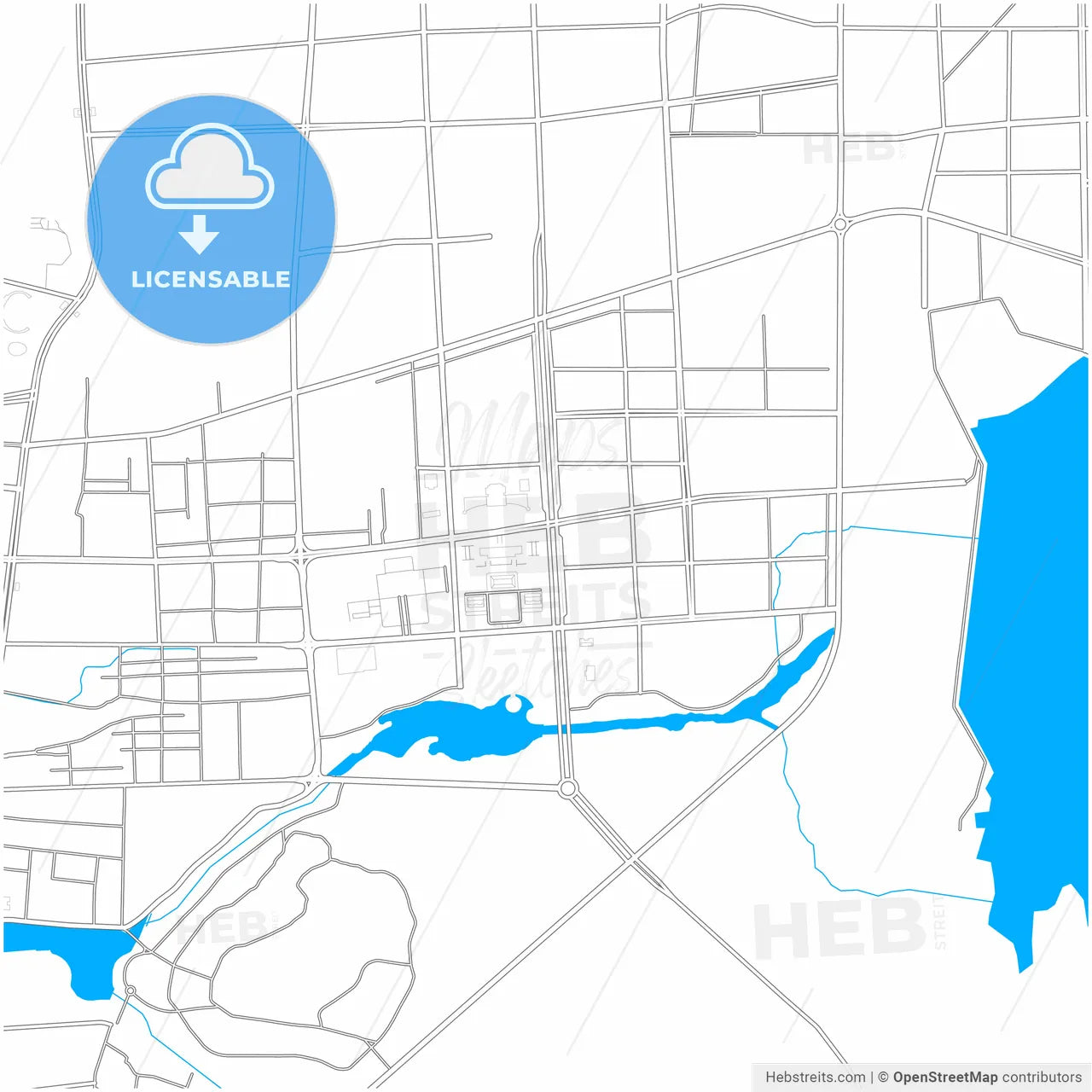 Zoucheng, Shandong, China, city map with high resolution roads.