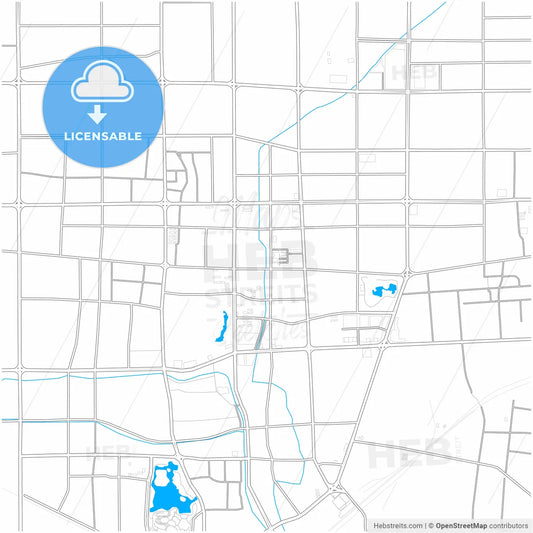 Jining, Shandong, China, city map with high resolution roads.