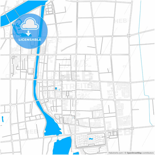 Zhucheng, Shandong, China, city map with high resolution roads.