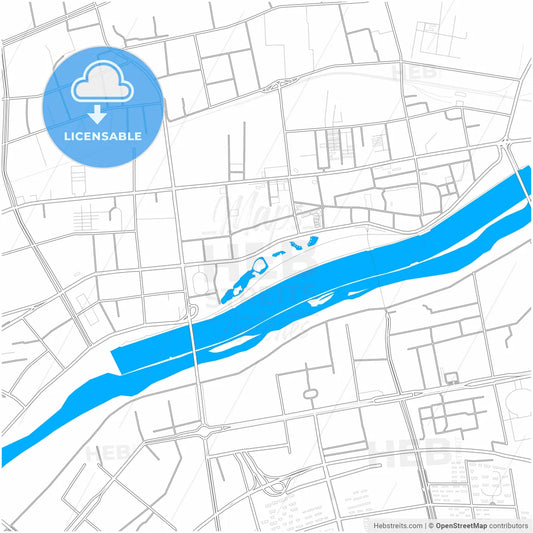 Xianyang, Shaanxi, China, city map with high resolution roads.