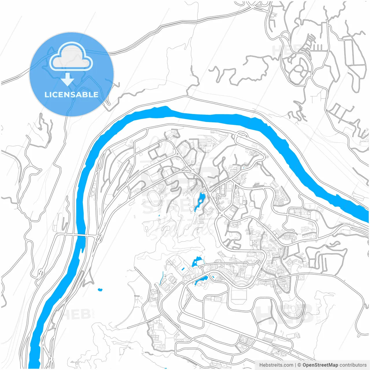 Panzhihua, Sichuan, China, city map with high resolution roads.