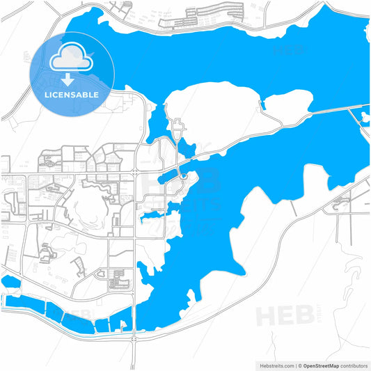 Huangshi, Hubei, China, city map with high resolution roads.