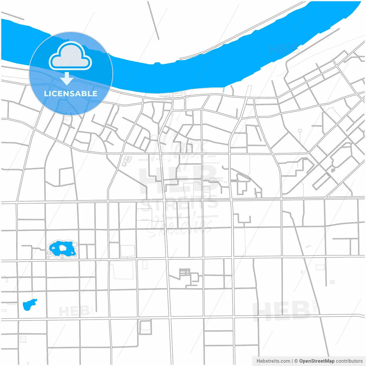 Yingkou, Liaoning, China, city map with high resolution roads.