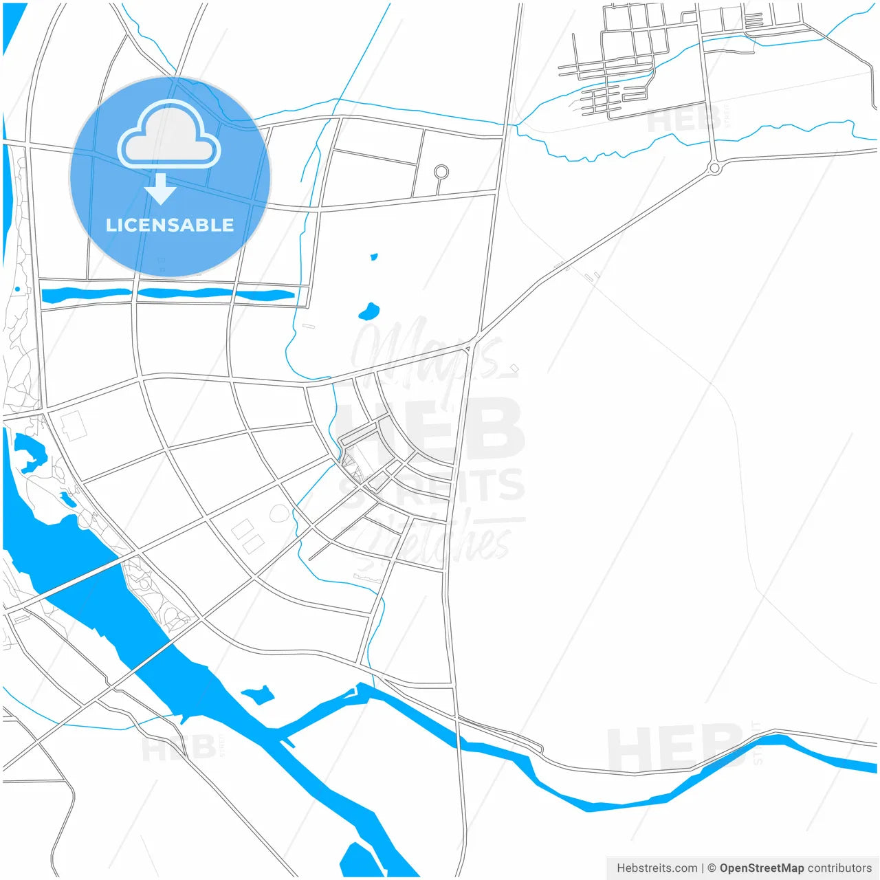 Liaoyang, Liaoning, China, city map with high resolution roads.
