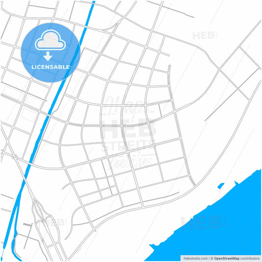 Jingjiang, Jiangsu, China, city map with high resolution roads.