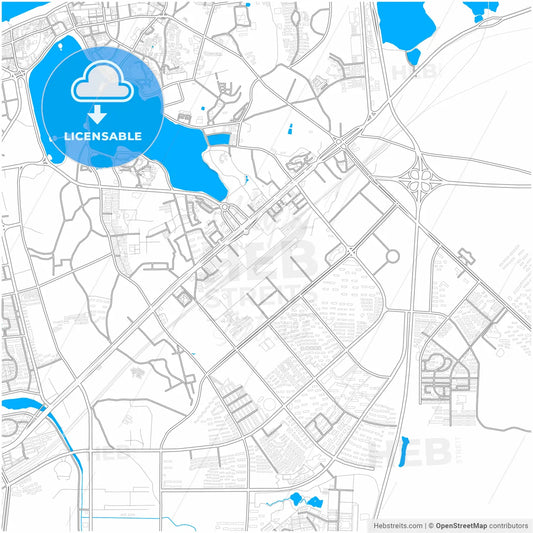 Jiujiang, Jiangxi, China, city map with high resolution roads.