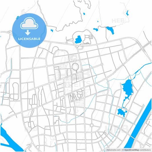 Lishui, Zhejiang, China, city map with high resolution roads.