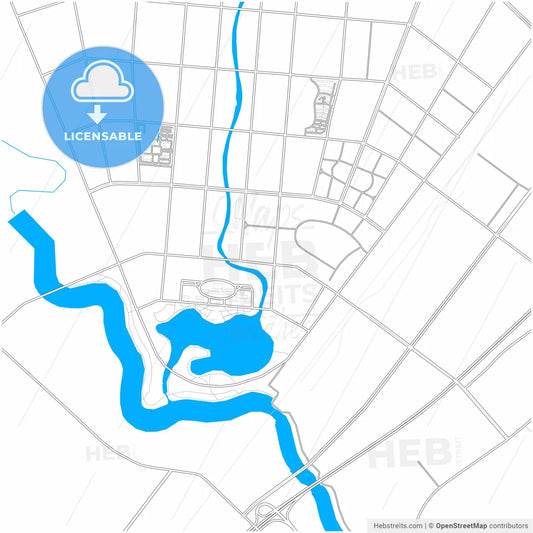 Tieling, Liaoning, China, city map with high resolution roads.