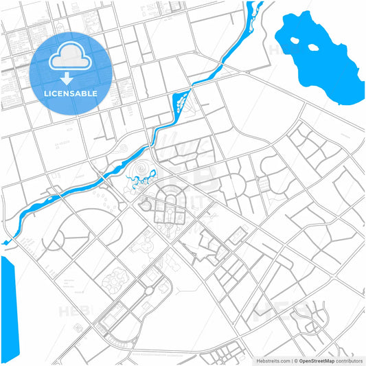 Karamay, Xinjiang, China, city map with high resolution roads.