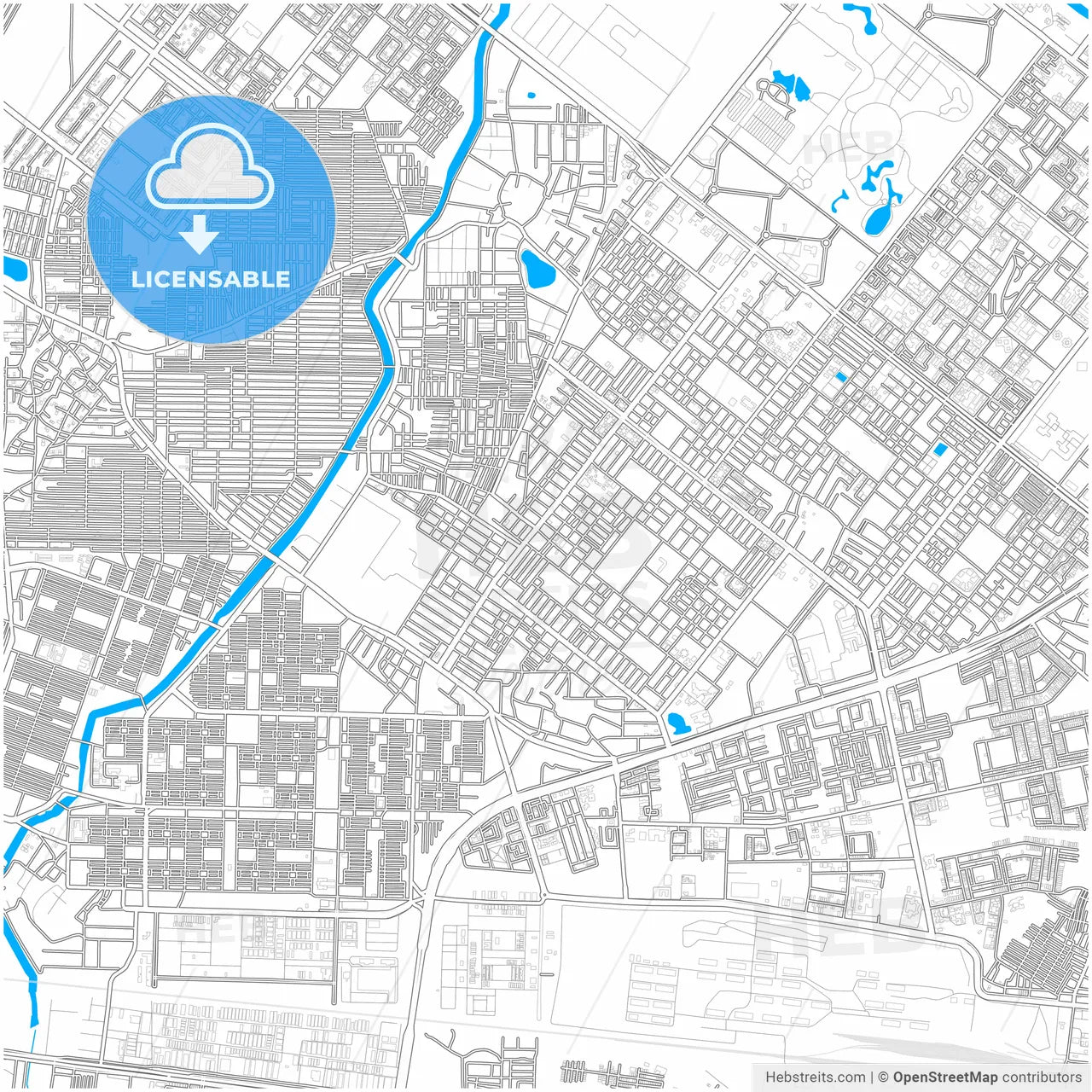 Delhi, Delhi, India, city map with high resolution roads.