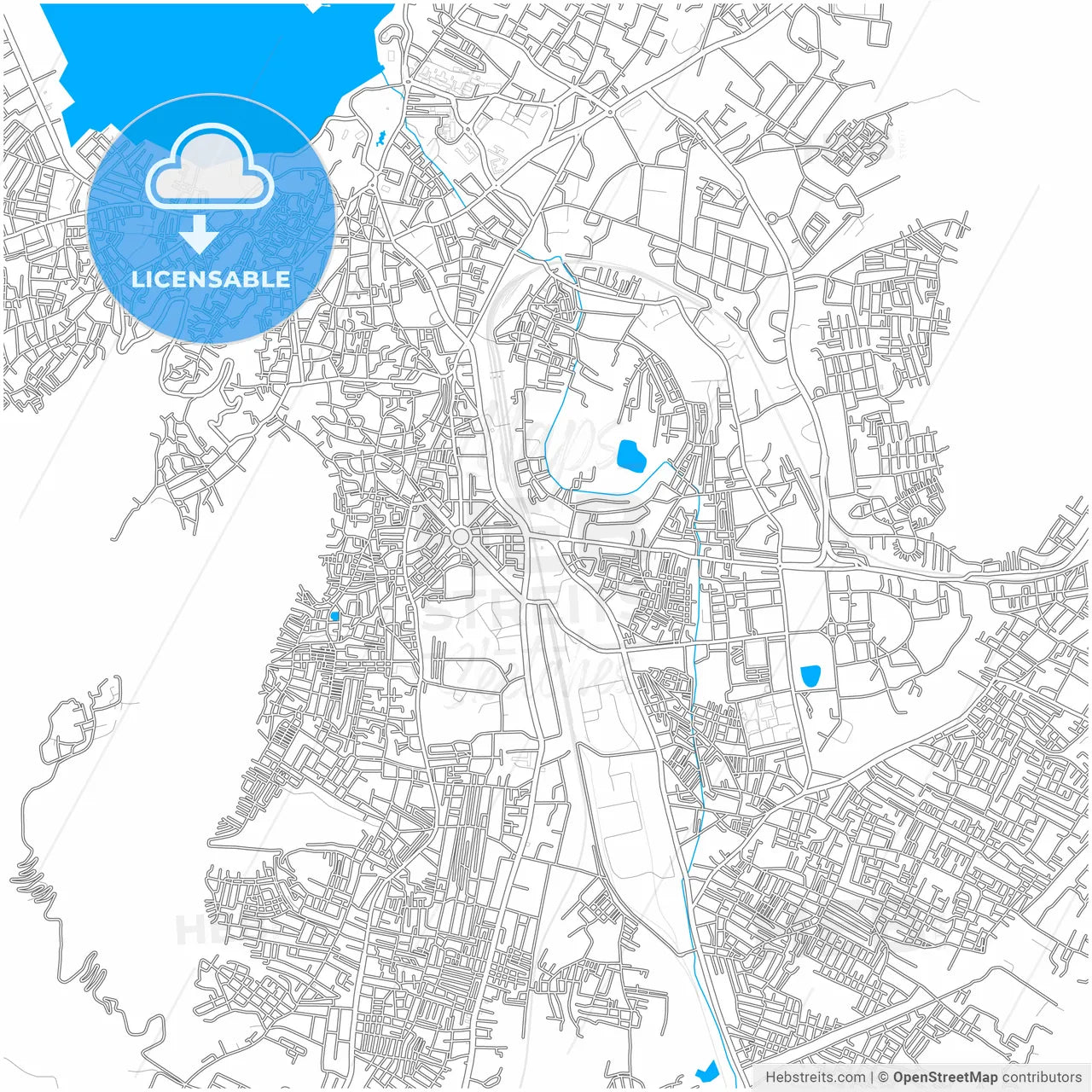 Ajmer, Rajasthan, India, city map with high resolution roads.
